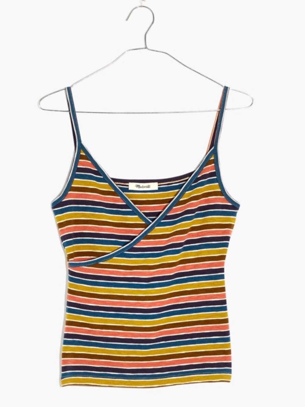 Madewell Striped Surplice Wrap Cami Tank Top Small